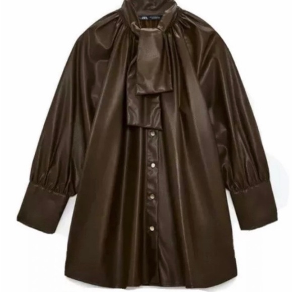 NWT Zara faux leather button up - Picture 1 of 2